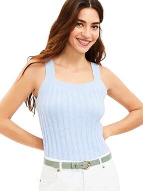 100% Cotton LOFT Ribbed Sweater Tank Top
